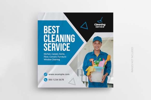 Cleaning service social media banner template