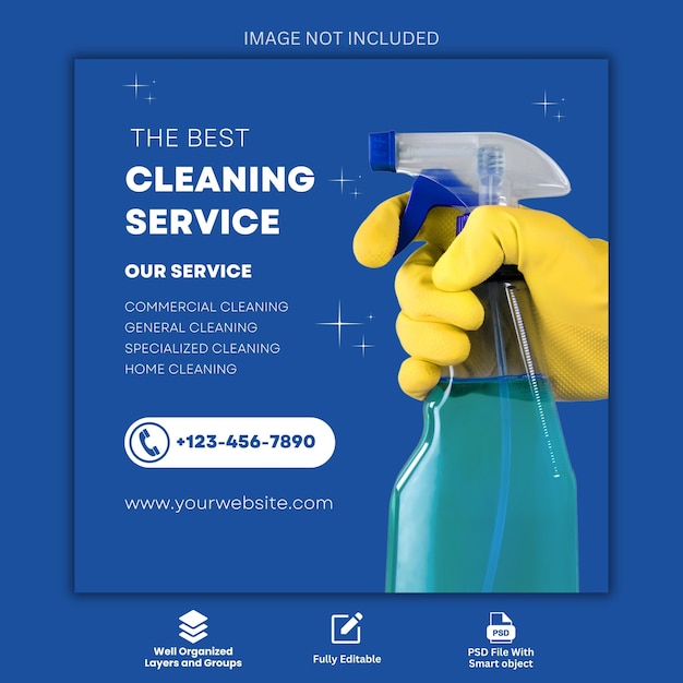 Cleaning service social media or Instagram post template