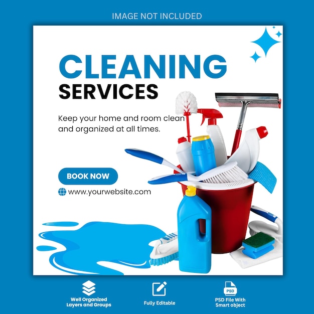 Cleaning service social media or Instagram post template