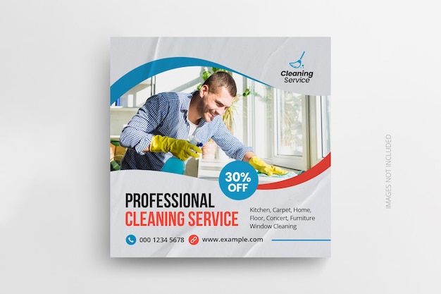 Cleaning Service Social Media Instagram Post Template