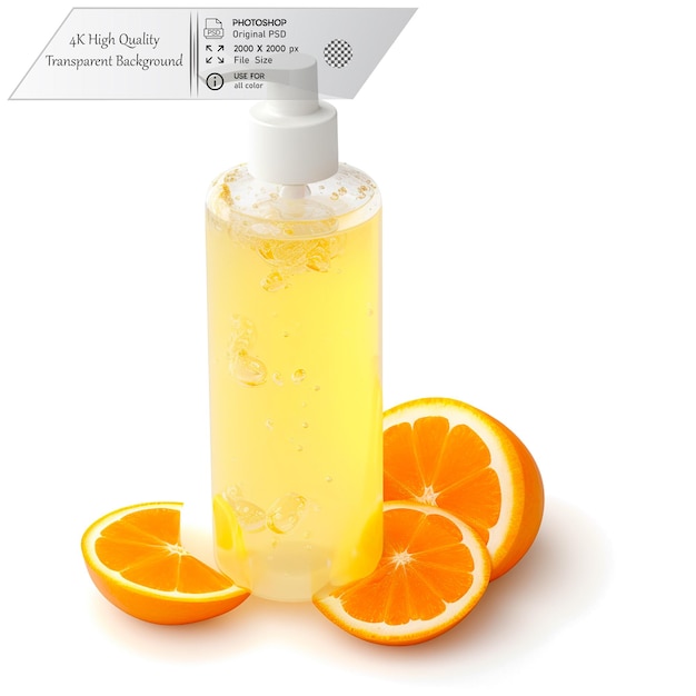 PSD cleanser for hair and scalp isolated on transparent background