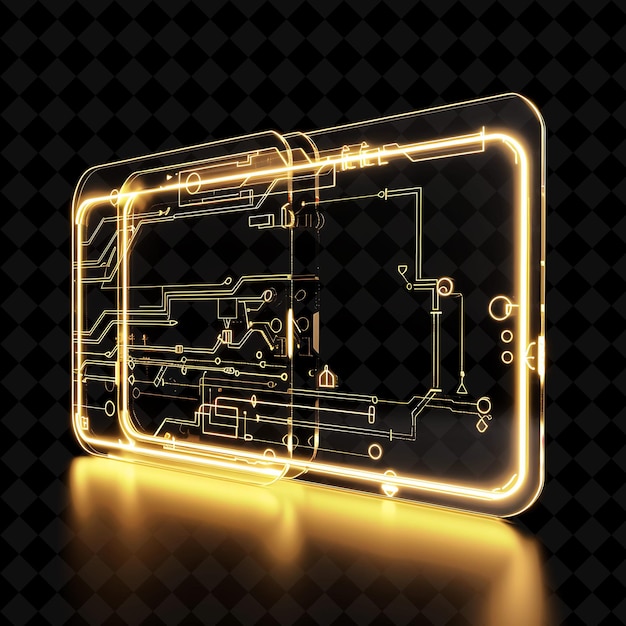 Clear Acrylic Card Card Border With Glowing Circuit Design C Unique Transparent Neon Card Design