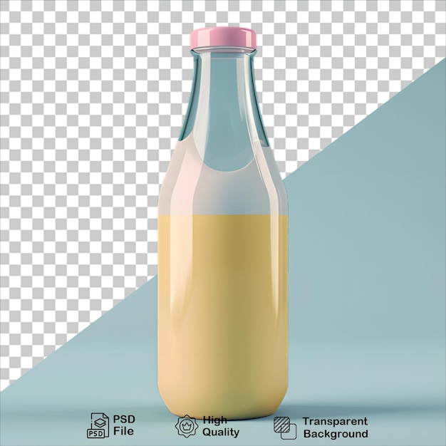 PSD clear bottle of liquid on transparent background