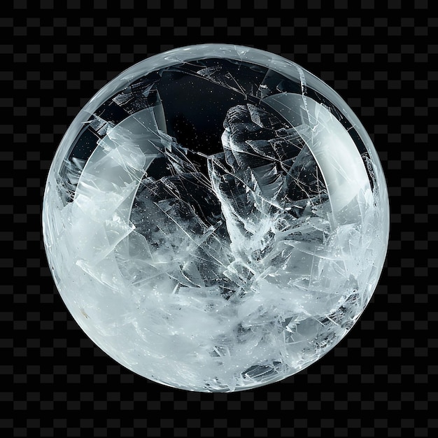 a clear bubble with ice and the word ice on it