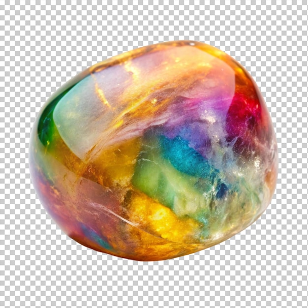 clear colorful stone isolated on transparent background