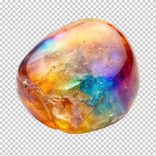 clear colorful stone isolated on transparent background