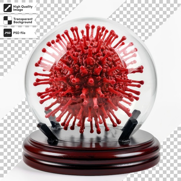 a clear glass globe with a red flower inside