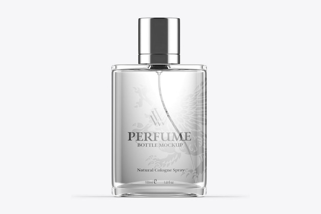 Clear Glass Perfume Bottle Mockup 3D render