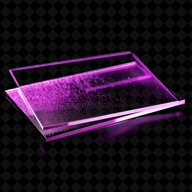 PSD clear matte acrylic card with grainy surface and angled corn unique transparent neon card design