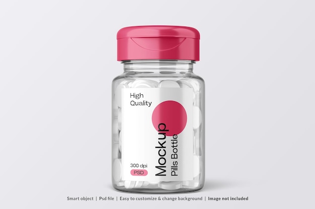 Clear Medicine Bottle Mockup