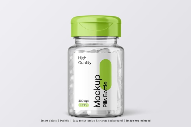 Clear Pills Bottle Mockup