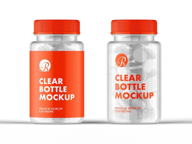 Clear Plastic Bottle Mockup