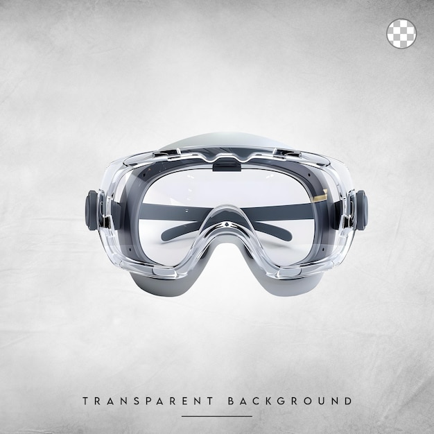 Clear Safety Goggles for Protection isolated on transparent background