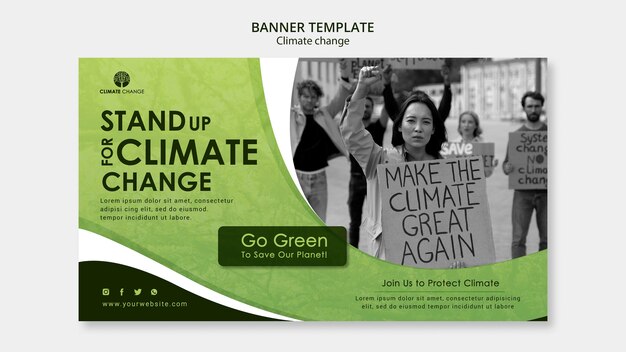 PSD climate change banner template