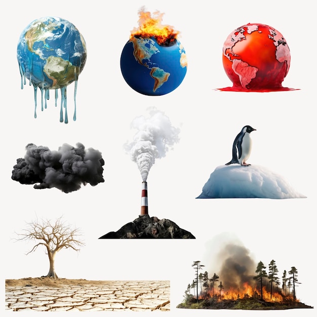 PSD climate change environmental impact imagery