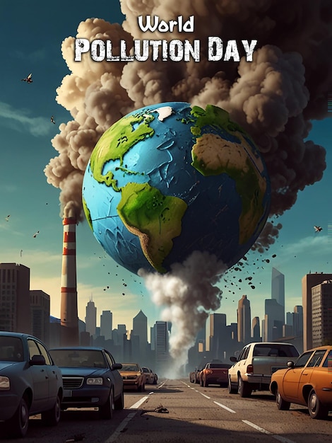 PSD climate change with industrial pollution image