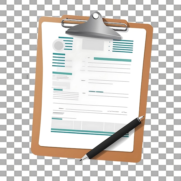 Clipboard isolated on transparent background