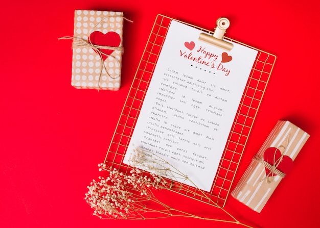 Clipboard mockup for valentine