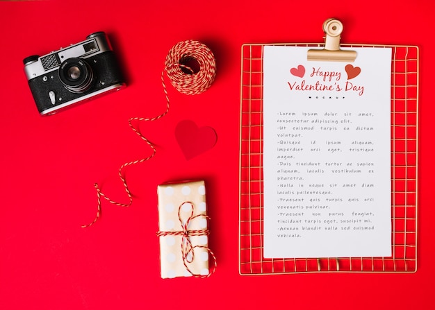 Clipboard mockup for valentine