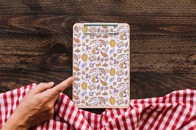 Clipboard mockup with food concept