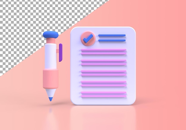 Clipboard and pencil illustration for business idea concept background