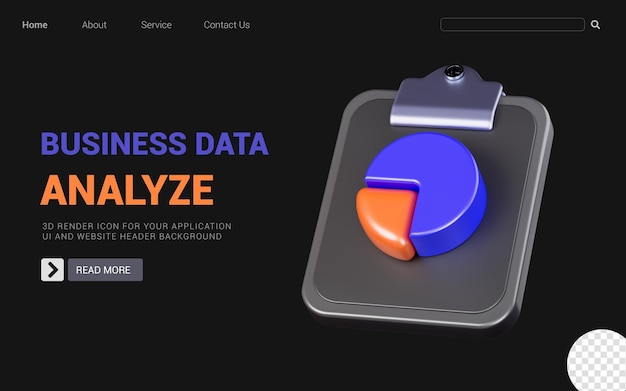 clipboard with pie chart sign on dark background 3d render concept for business data analyze