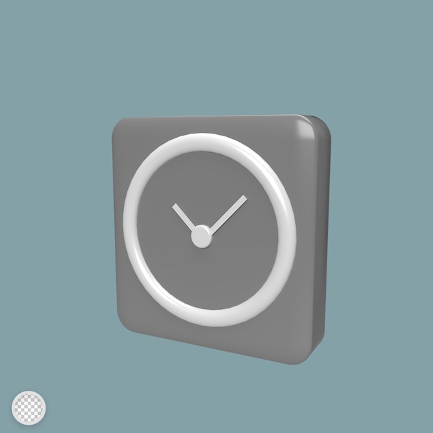 PSD clock cartoon style 3d render illustration