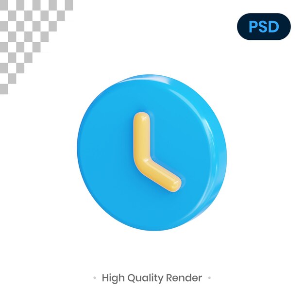 Clock Elips 3D Render Illustration Premium Psd