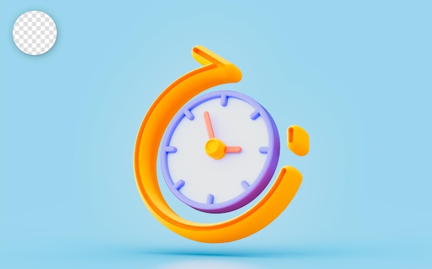 clock rotation sign 3d render concept for Elapsed time history in human life