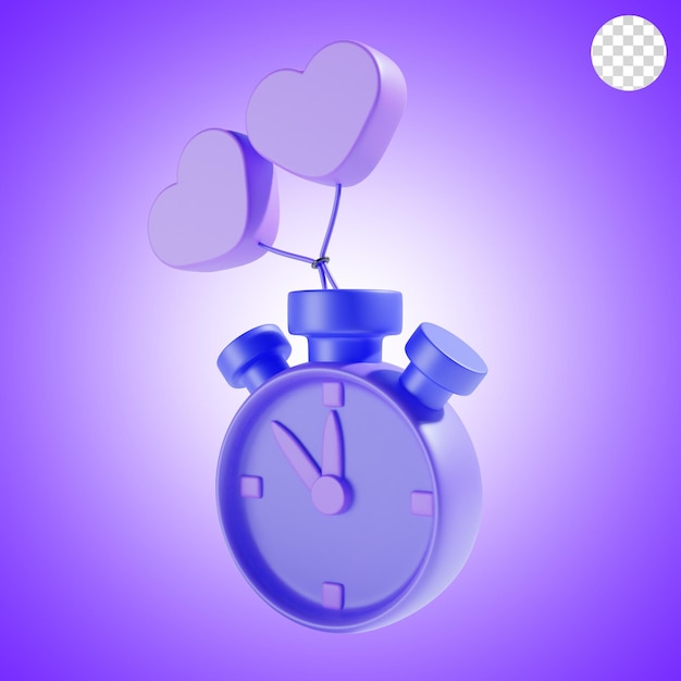 clock and timer icon 3d illustration