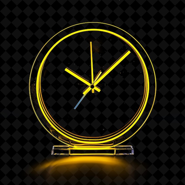 Clock With Silent Movement Made With Acrylic Clock With Lumi Neon Object on Dark Background