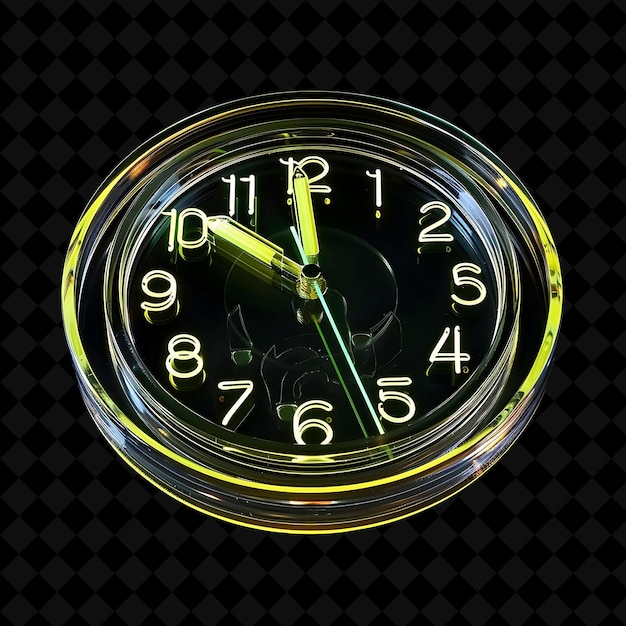 PSD clock with silent movement made with acrylic clock with lumi png y2k shape neon color decoration