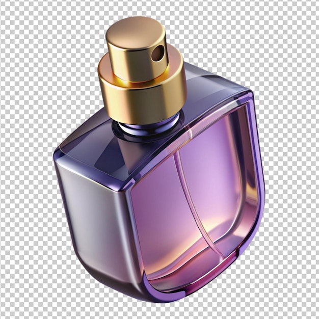 close single perfume bottle transparent background