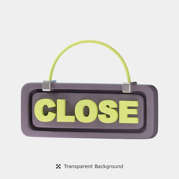 Close Tag 3d icon illustration