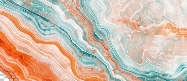 PSD close up of aqua and peach marble pattern with electric blue and magenta waves