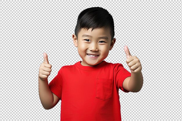 PSD close up of an asian kid okay gesture