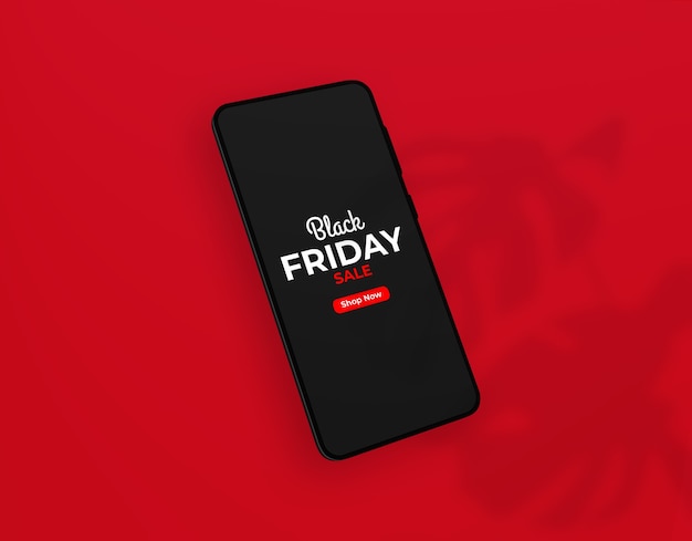 Close up on black friday smartphone mockup