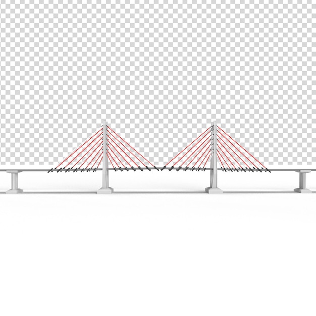 Close up on a bridge in 3d rendering isolated