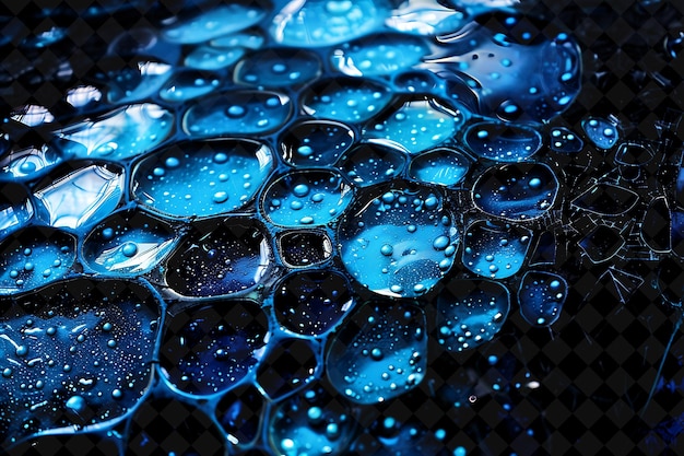 PSD a close up of bubbles in a container with water drops