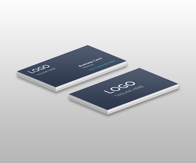 Close up on Business Card 3D Layer Mockup