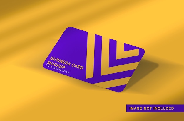 Close up on business card floating mockup