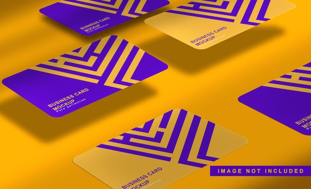 Close up on business card floating mockup