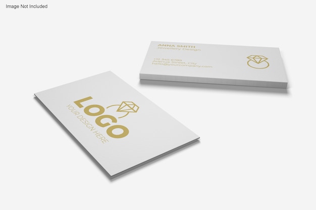 Close up on Business Card Mockup Isolated