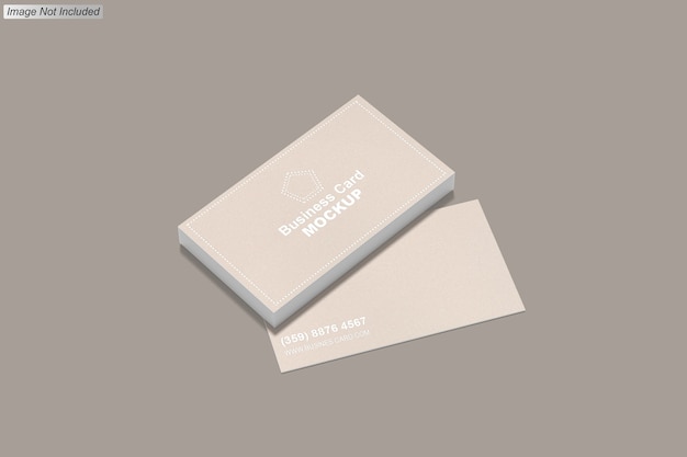 Close up on Business Card Mockup Isolated