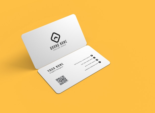 Close up on Business Card Mockup Isolated