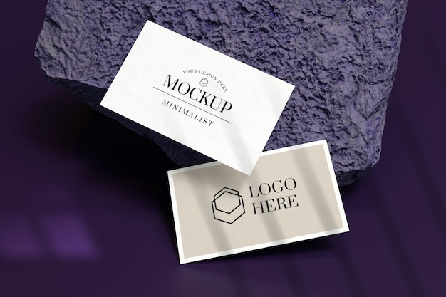 Close up on business card mockup