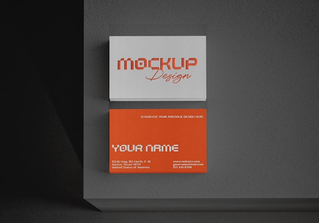 Close up business card mockup