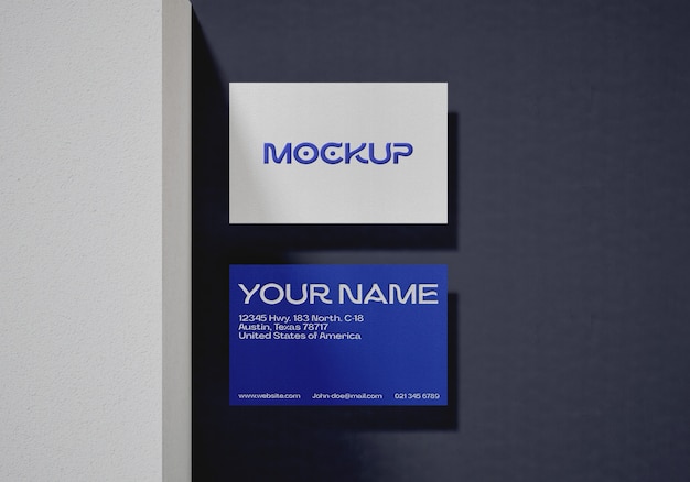 Close up business card mockup