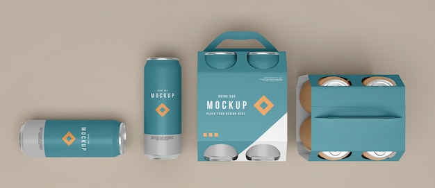 Close up on can packaging mockup