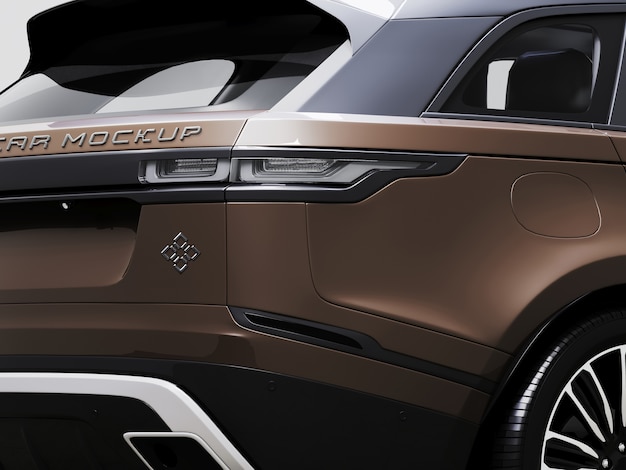 PSD close up on car logo mockup